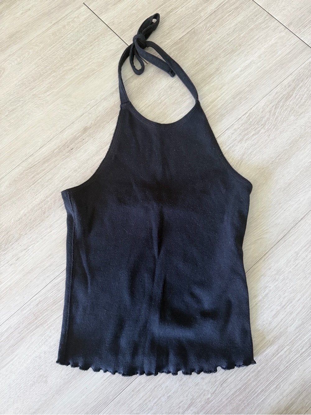 Abercrombie Black Halter Ribbed Knit Tank Top - Women